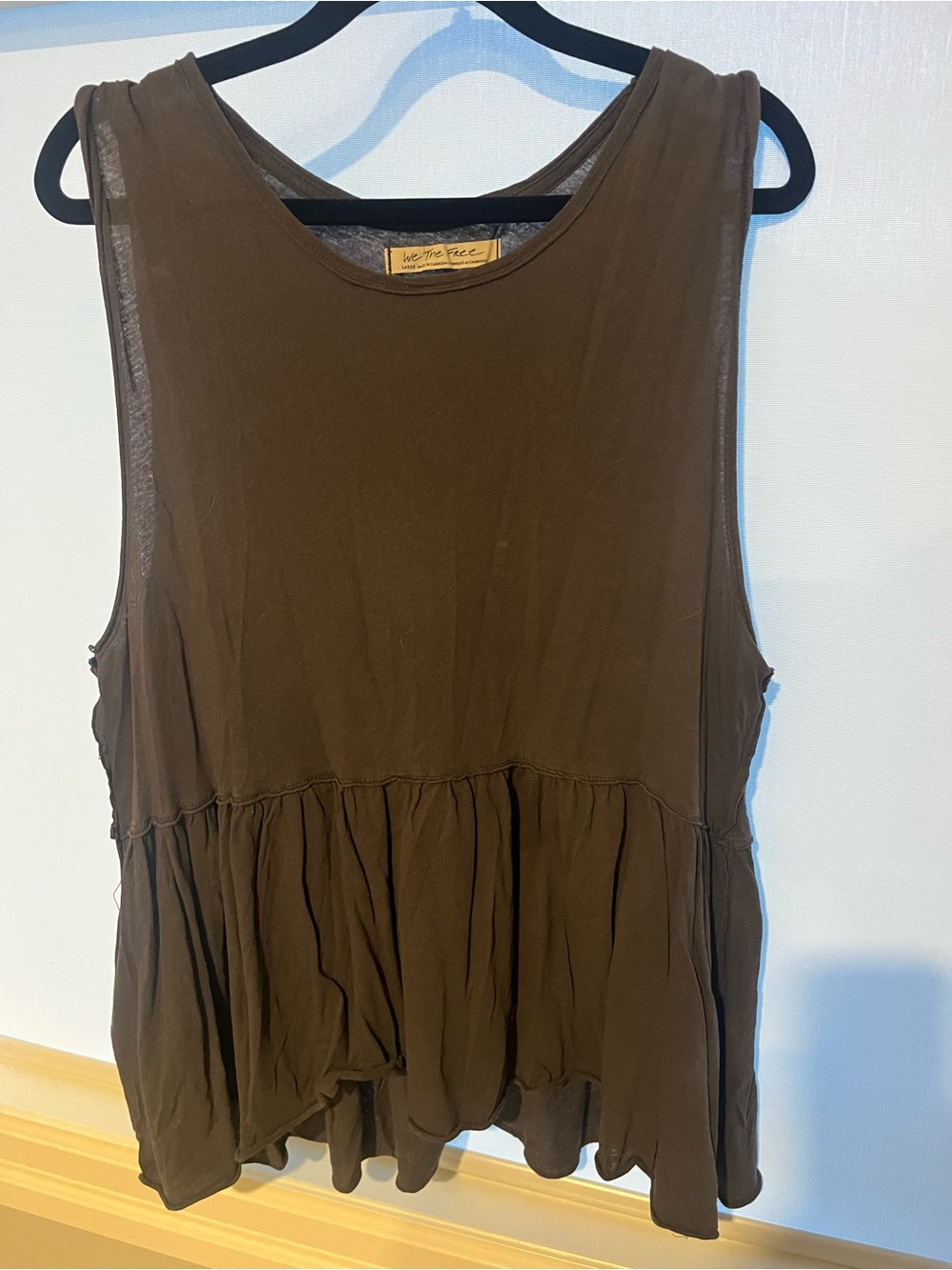 We The Free grey Sleeveless Peplum Tank Top